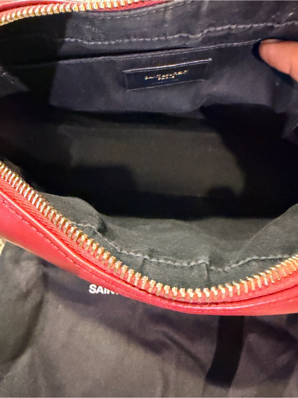 Saint Laurent Burgundy Quilted Leather Crossbody with Tassel - Picture 3 of 5